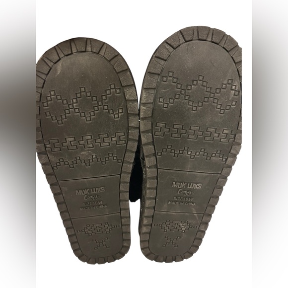 Muk Luks Black Suede Calf Height Foldable Faux Shearling Winter Boots Size 10 - Picture 10 of 12